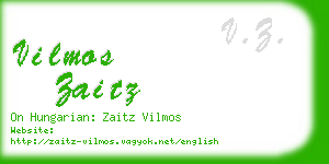 vilmos zaitz business card